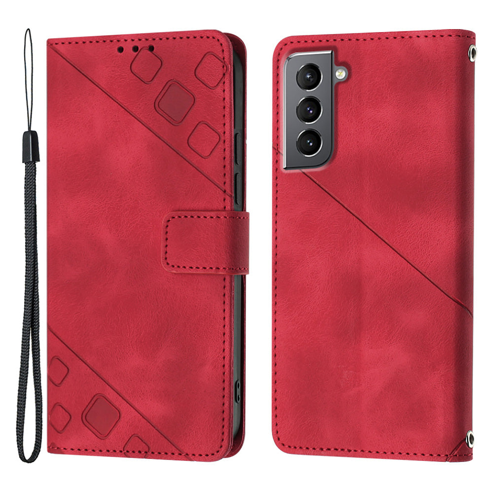 PT005 YB Imprinting Series-6 For Samsung Galaxy S21 5G 4G Phone Wallet Case Skin Touch Leather Stand Shockproof Cover PT005 YB Imprinting Series-6 For Samsung Galaxy S21 5G 4G Phone Wallet Case Skin Touch Leather Stand Shockproof Cover